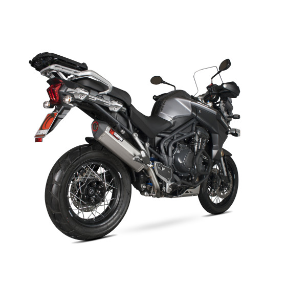Scorpion Exhaust Triumph Tiger 1200 Explorer 2012 - 2015 Serket Parallel Slip-on Brushed Stainless Steel Sleeve